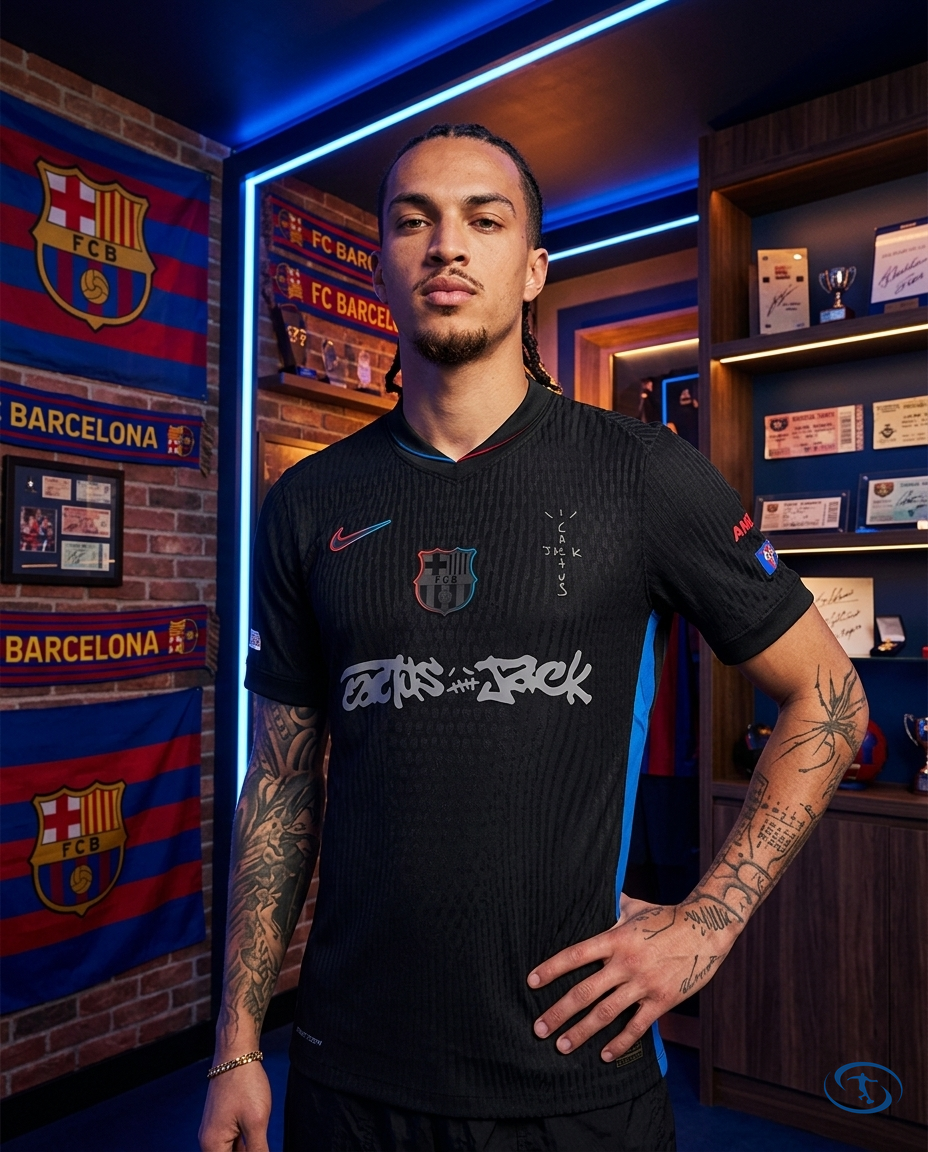 Camisa Barcelona X Travis Scott Away Edição Especial 24/25 - Torcedor Nike Masculino - Front View | Sant Sport