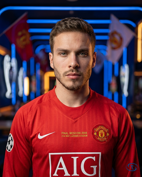 Camisa Manchester United Manga Longa Home Retrô 2008/2009 - Torcedor Masculino - Vermelho - Badge Close-Up | Sant Sport