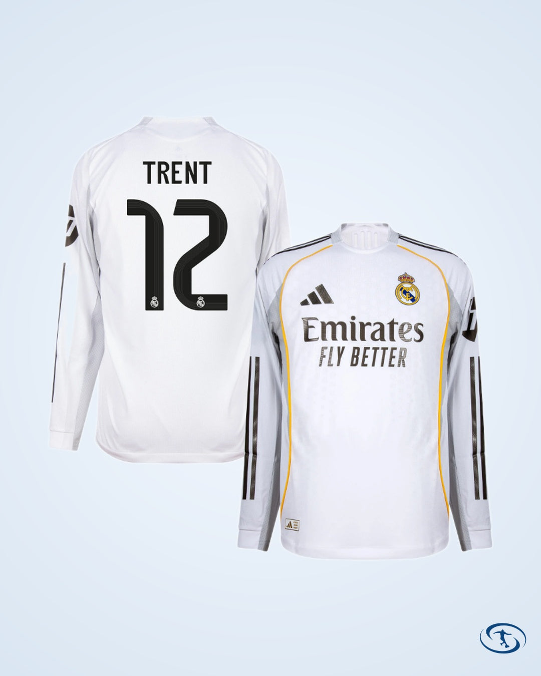 Real Madrid Authentic Home L/S Shirt 2025-2026 Player Version (Official Printing)