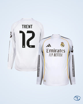 Real Madrid Authentic Home L/S Shirt 2025-2026 Player Version (Official Printing)