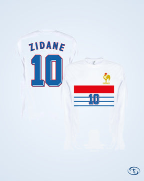 France 1998 Zidane 10 Retro L/S T-shirt - White - Men's