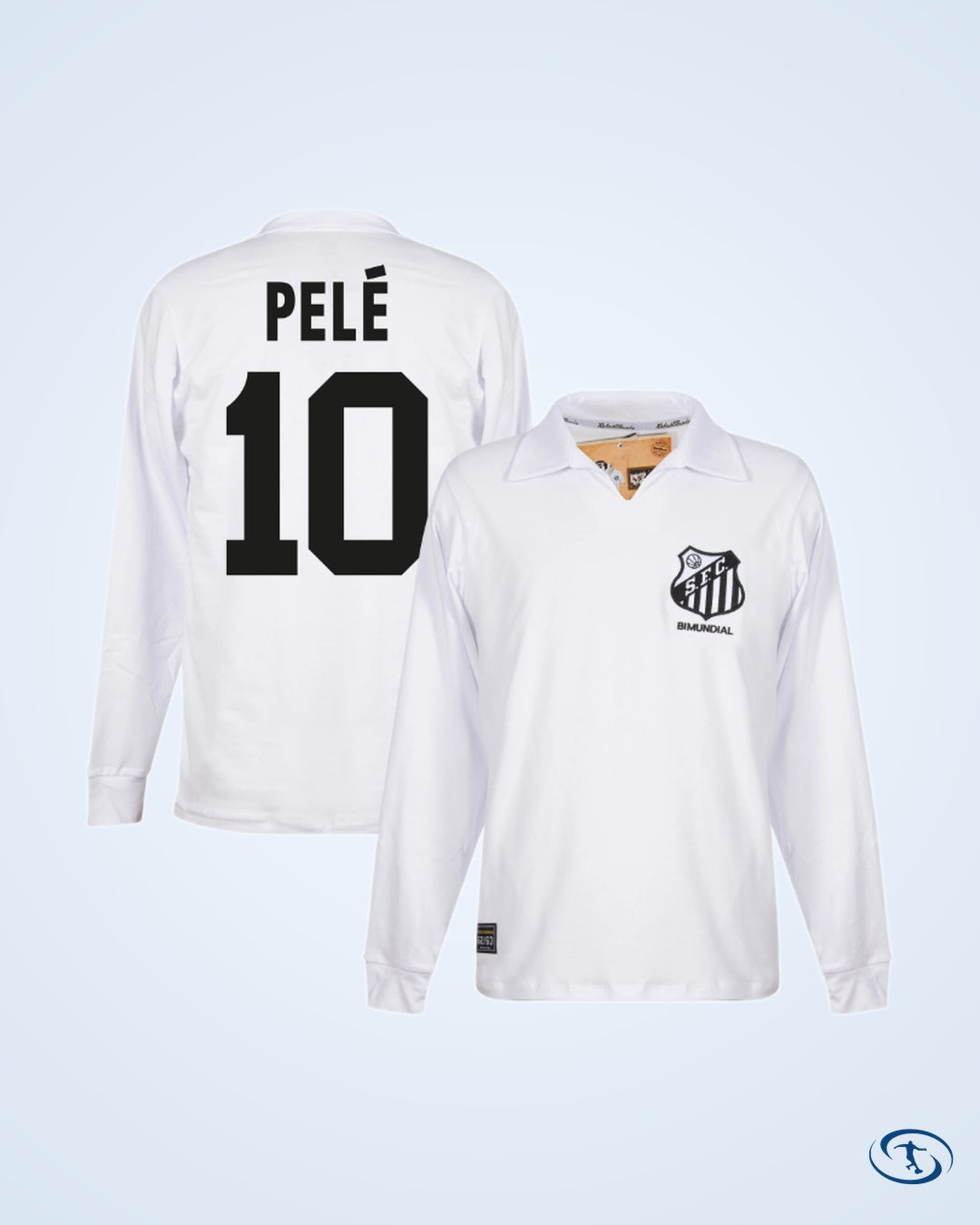 Santos Retro Home L/S Pelé 10 Shirt 1963 (Retro Flock Printing) - Men's