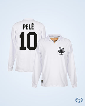 Santos Retro Home L/S Pelé 10 Shirt 1963 (Retro Flock Printing) - Men's