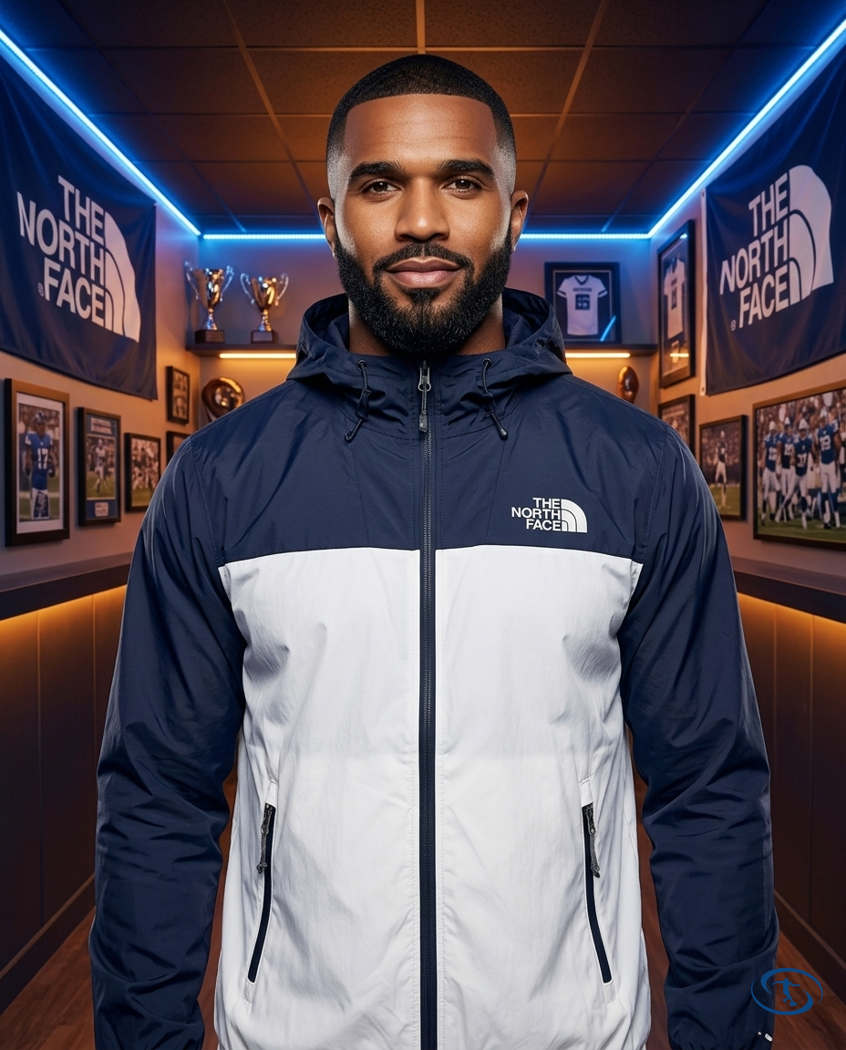 The North Face Men's - Blue e Cinza Windbreaker - Front View | Sant Sport