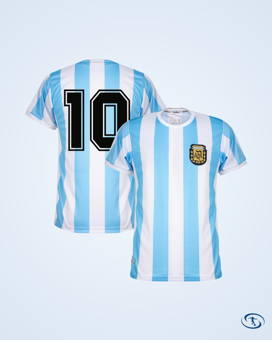 Argentina Home Retro No.10 Shirt 1986 (Retro Flock Printing) - Men's