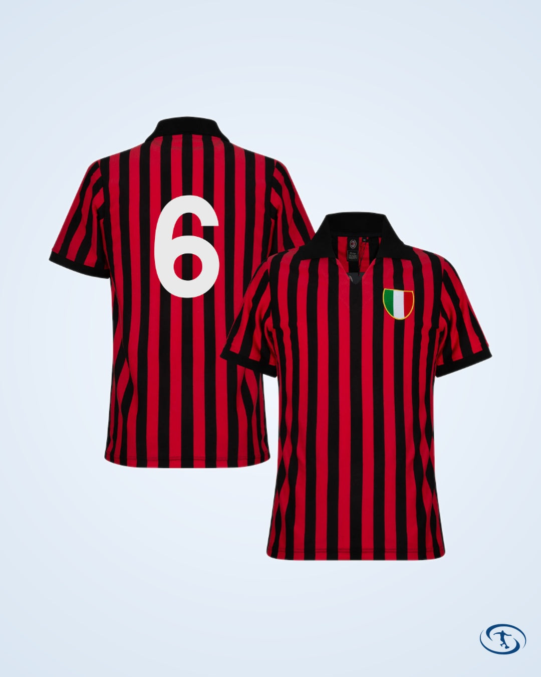 AC Milan Retro Home Player Shirt 1963 (Retro Flock Printing) - Men's