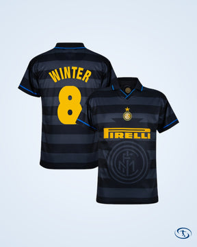 Inter Milan Away Retro Player  Number Shirt 1997-1998 (Retro Flock Printing) - Men's