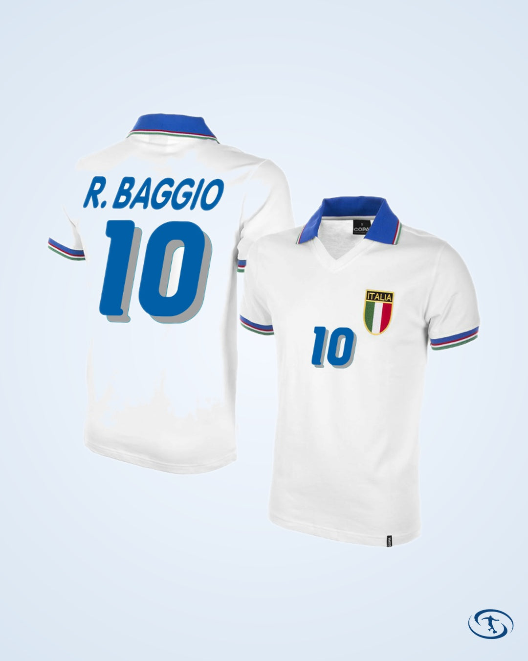 Italy Away R.Baggio 10 Retro Shirt 1982 (World Cup ’94 Retro Flex Printing) - Men's