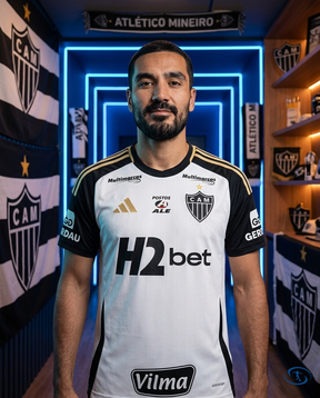 Camisa Atlético Mineiro 2025/26 Com Patrocínios - Torcedor Adidas Masculino - Branco - Front View | Sant Sport