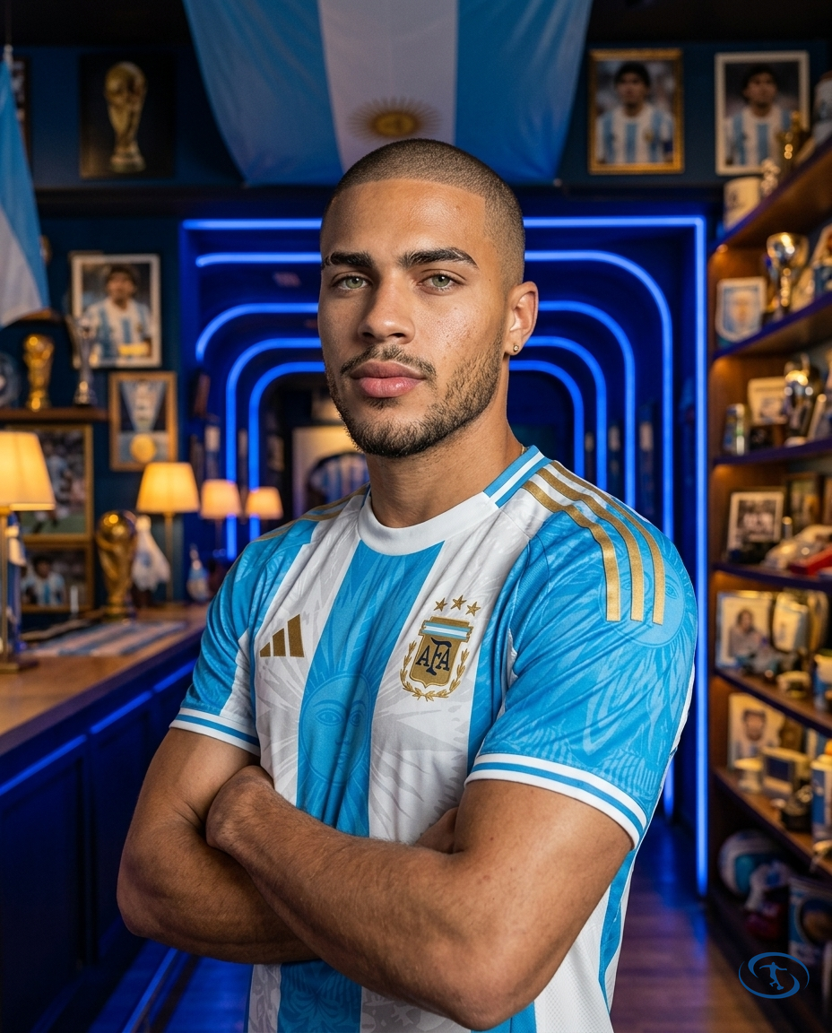 Camisa Seleção Argentina Edição Especial 2024/25 Jogador Adidas Masculino - Azul, Branca e Dourada - Side View | Sant Sport