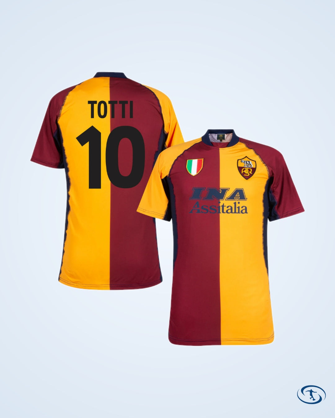 AS Roma Home Player Number Retro Shirt 2001-2002 (Fan Style Printing) - Men's