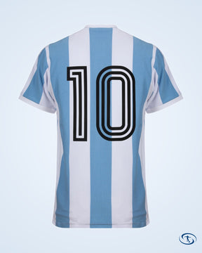 Argentina Home Retro No.10 (Kempes) Shirt 1978 (Retro Flock Printing) - Men's