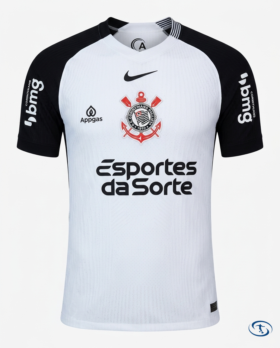 Corinthians Jersey Home w/ Sponsors 2025/26 Player Version Nike Men's - White - Packshot | Sant Sport