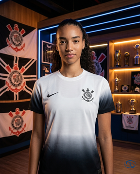 Corinthians Jersey Home 2024/25 Nike Women's - Black & White - Front View | Sant Sport