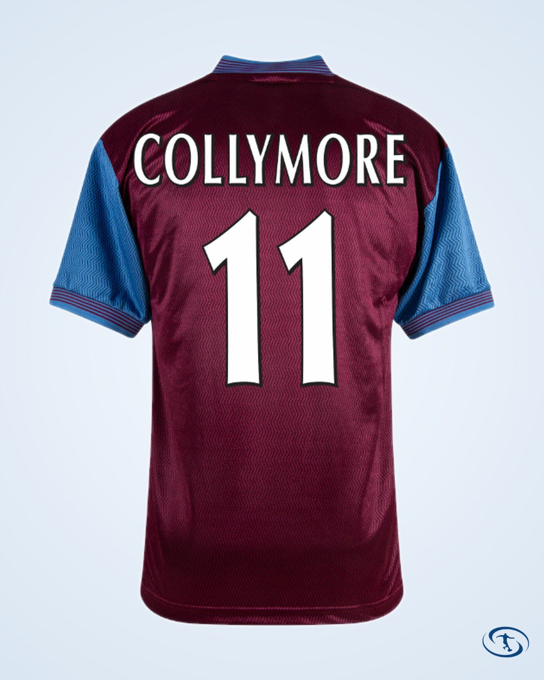 Score Draw Aston Villa Retro Home  Shirt 1997-1998 (Retro Flex Printing)
