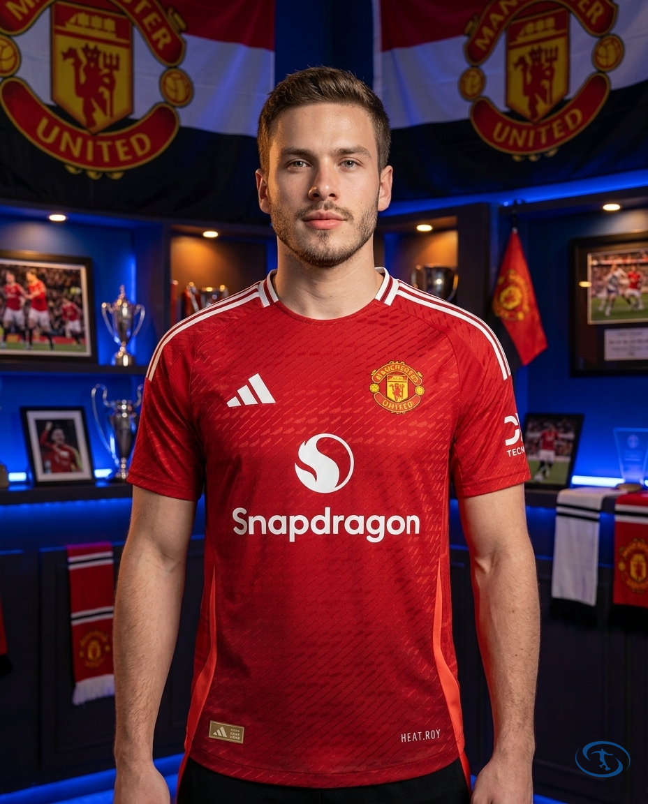 Camisa Manchester United Home 2024/25 Jogador Adidas Masculino - Vermelha e Branca - Front View | Sant Sport