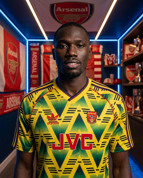Camisa Arsenal Manga Longa Retrô 91/93 - Torcedor Adidas Masculina - Verde Amarelo - Badge Close-Up | Sant Sport