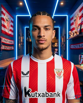 Camisa Athletic Bilbao Home 24/25 - Torcedor Castore Masculino - Vermelho e Branco - Badge Close-Up | Sant Sport
