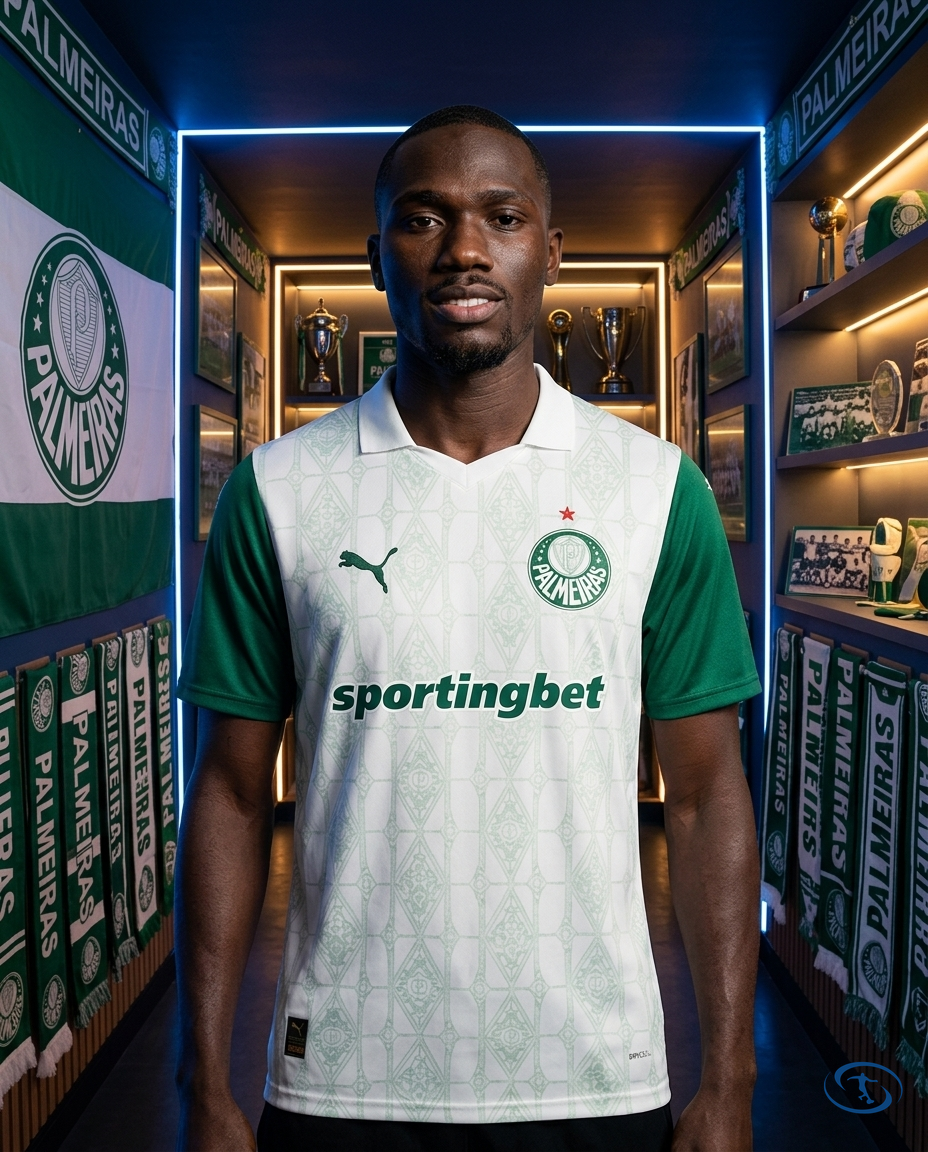 Camisa Palmeiras Away 2025/26 - Torcedor Puma Masculino - Branco - Front View | Sant Sport