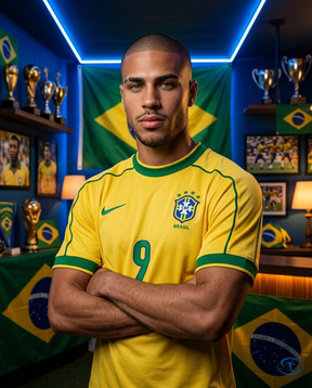Brazil Jersey Retro Home 1998 Ronaldo #9 - Nike Men's - Yellow