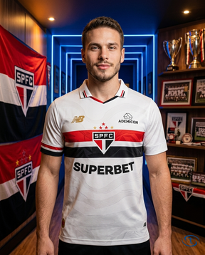 Sao Paulo FC I Jersey Home 2025 - Player Version New Balance Men's - White - Front View | Sant Sport