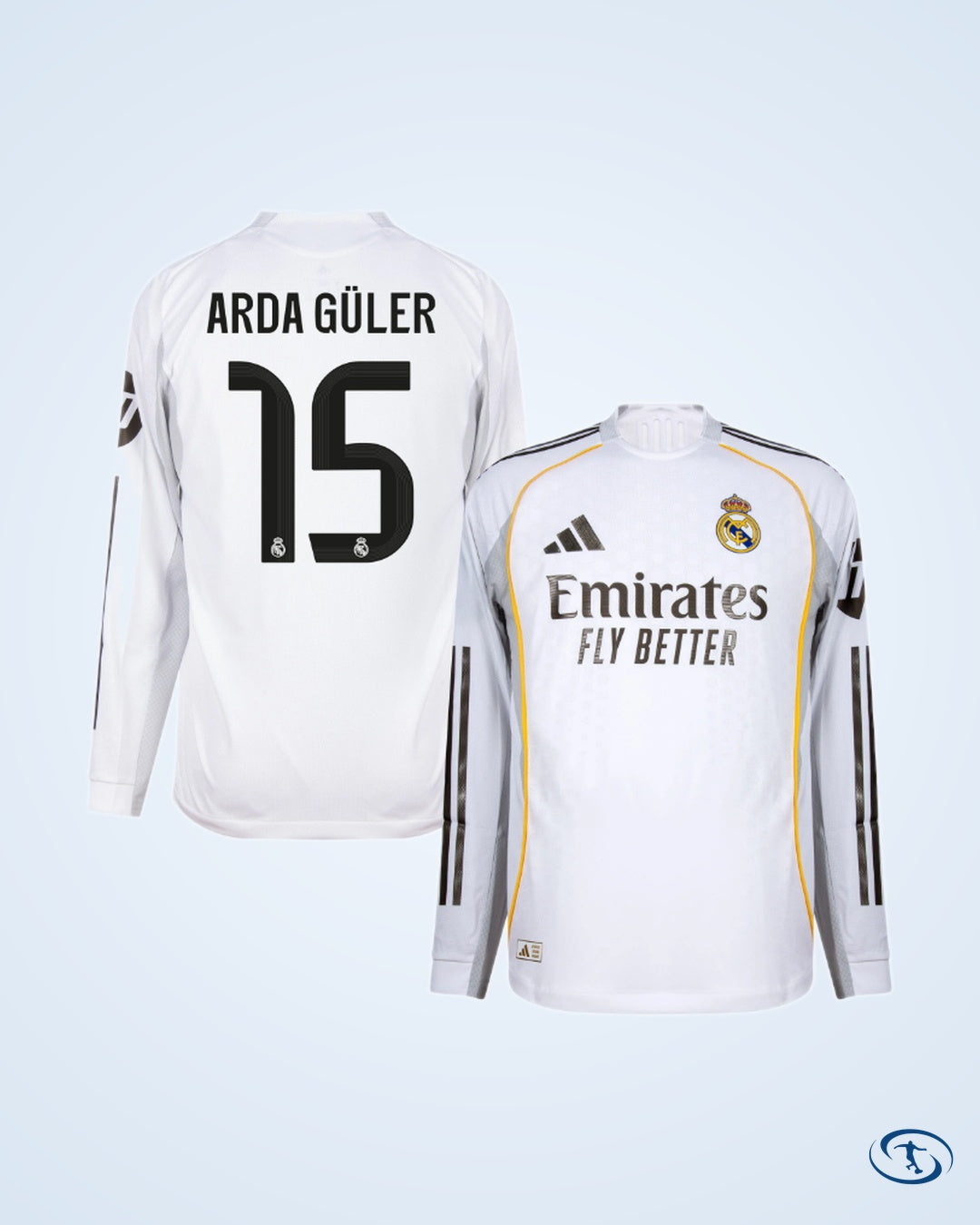 Real Madrid Authentic Home L/S Shirt 2025-2026 Player Version (Official Printing)