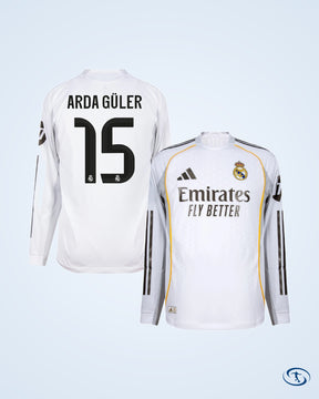 Real Madrid Authentic Home L/S Shirt 2025-2026 Player Version (Official Printing)