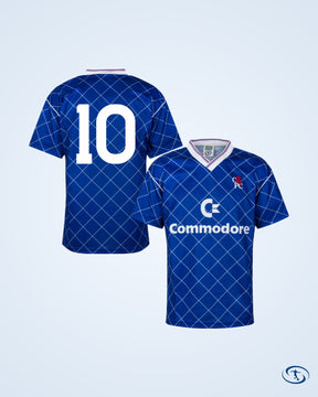Score Draw Chelsea Home Retro Shirt 1987-1988 (Retro Flock Printing) - Men's