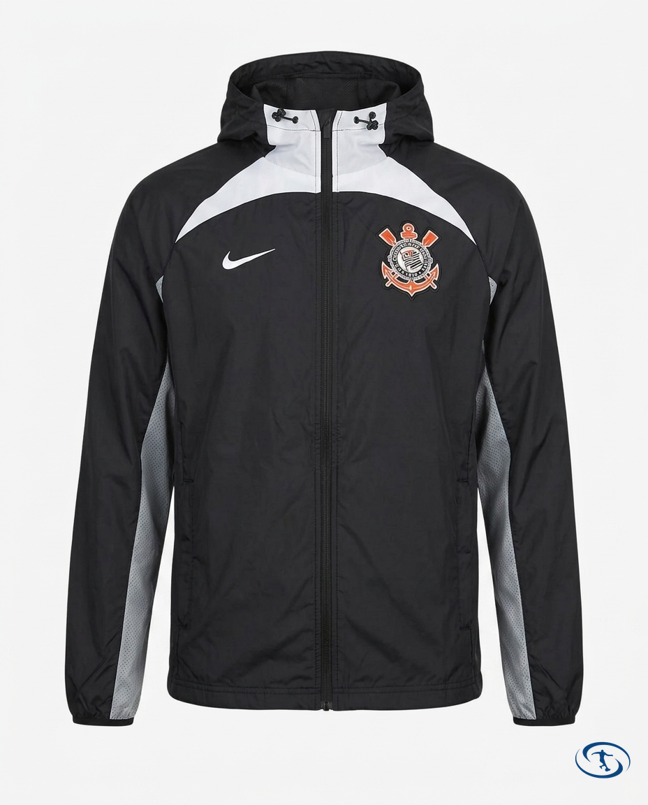 Corinthians Windbreaker 24/25 Men's - Black & Grey - Packshot | Sant Sport