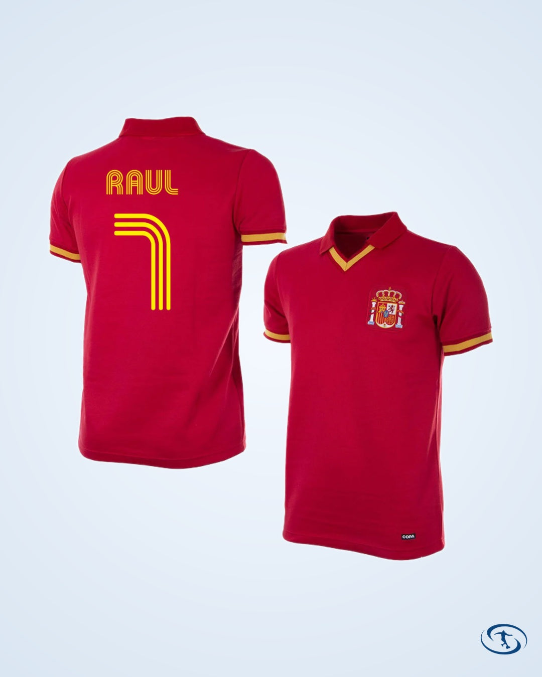 1988 Spain Retro Shirt + Raul 7 (Fan Style) - Men's