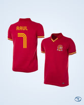 1988 Spain Retro Shirt + Raul 7 (Fan Style) - Men's