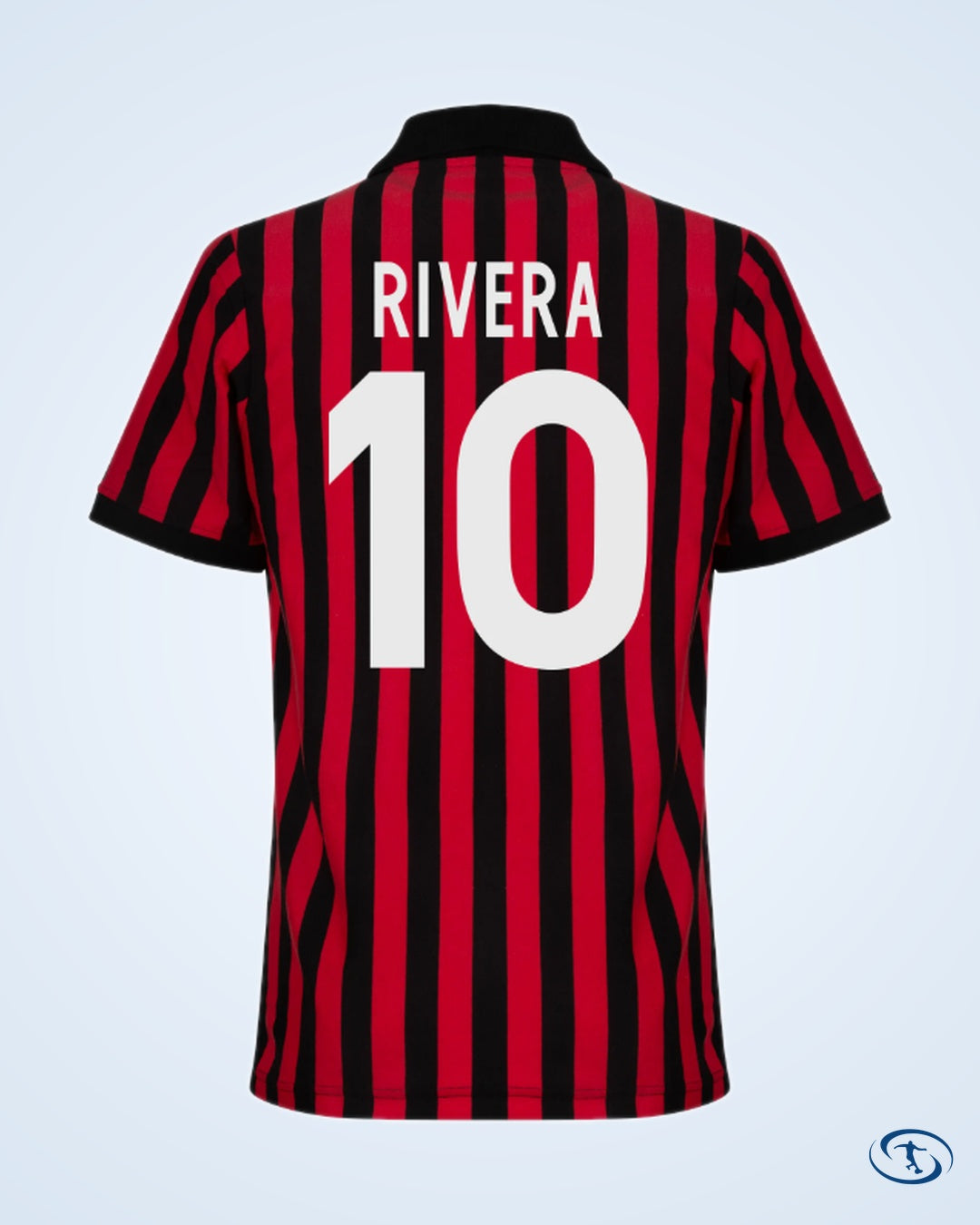 AC Milan Retro Home Rivera 10 Shirt 1963 (Retro Flock Printing) - Men's
