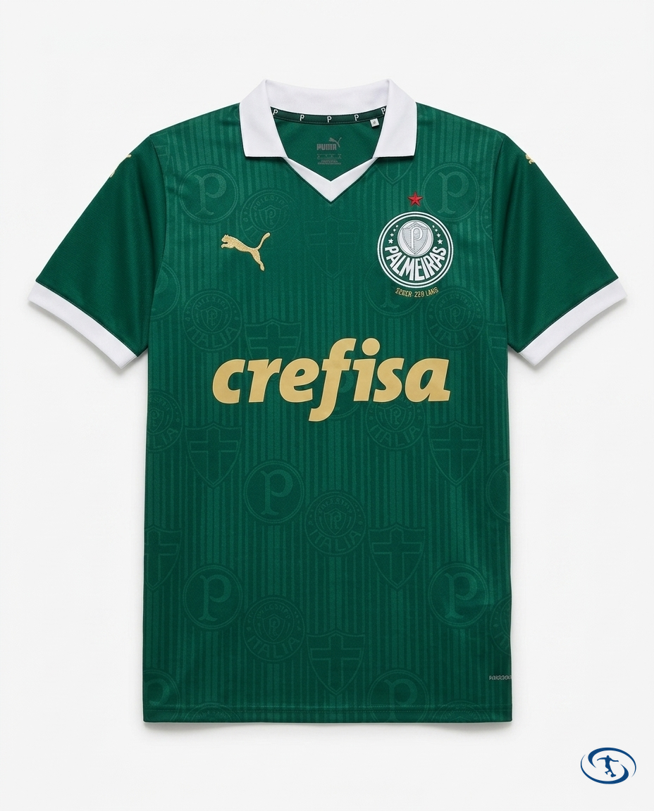 Palmeiras I Jersey Home 2024/25 Puma Men's - Green e Dourado - Packshot | Sant Sport