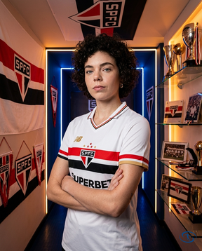 Sao Paulo FC Jersey Home 2025/26 - New Balance Women's - White - Side View | Sant Sport