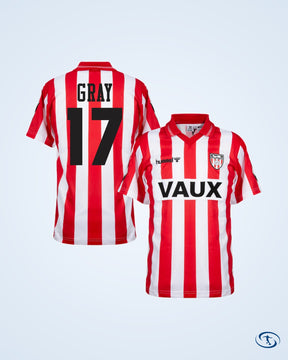 Sunderland Retro Home Gray 17 Shirt 1992-1993 (Retro Flock Printing) - Men's