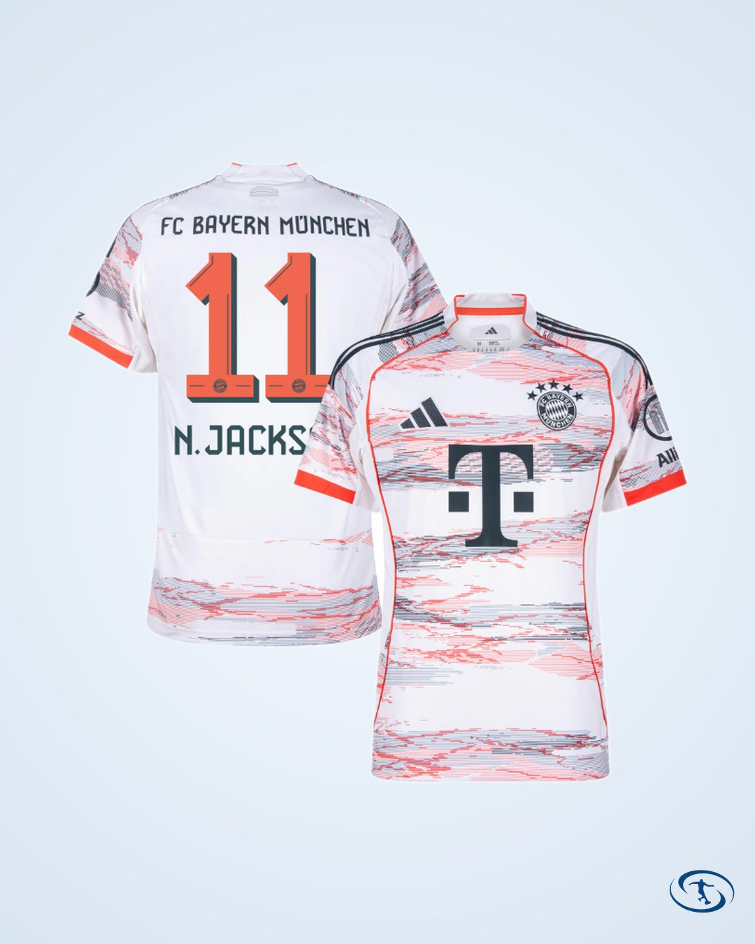 Bayern Munich Away N.Jackson 11 Shirt 25-26 (Official Printing) - Men's