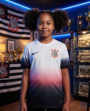 Corinthians Kids Kit Home 24/25 Nike - White e Preto - Front View | Sant Sport