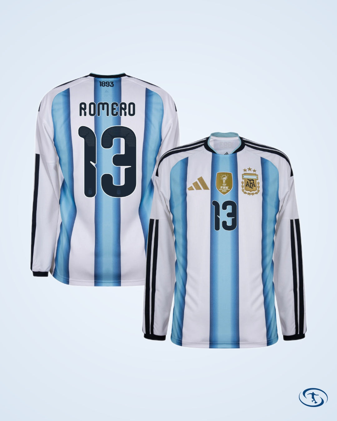 Argentina Authentic Home L/S Player Number Shirt 2026-2027 (Official Printing) - Men's