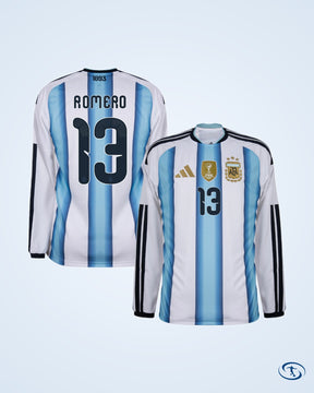 Argentina Authentic Home L/S Player Number Shirt 2026-2027 (Official Printing) - Men's