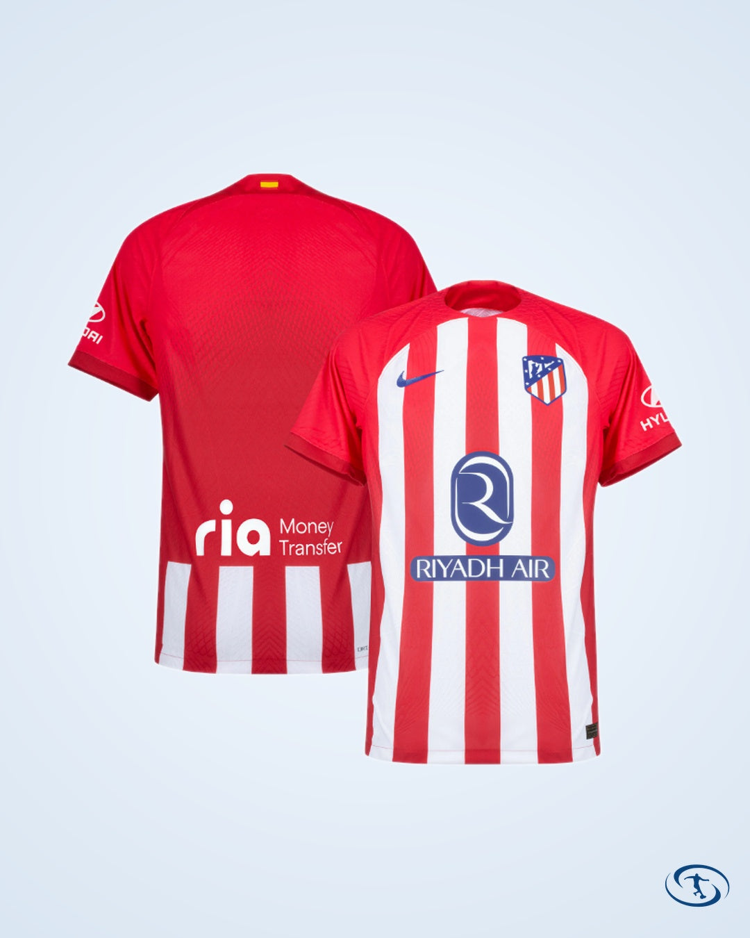 Atletico Madrid Home Shirt inc. Ria Money Transfer + Hyundai Sponsors 2023-2024 - Men's