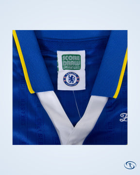 Score Draw Chelsea Home Retro Shirt FA Cup Final 1997 (Retro Flock Printing) - Men's