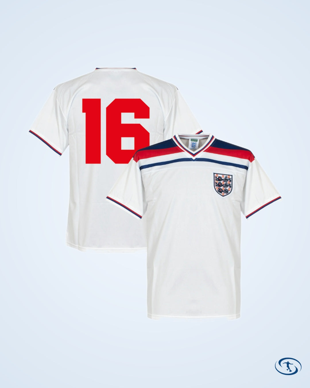 Score Draw England Home Retro Shirt World Cup 1982 (Retro Flock Printing) - Men's