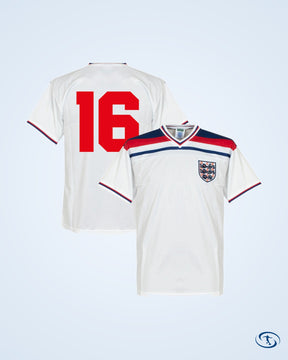 Score Draw England Home Retro Shirt World Cup 1982 (Retro Flock Printing) - Men's