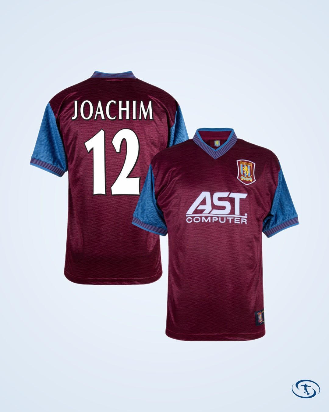Score Draw Aston Villa Retro Home  Shirt 1997-1998 (Retro Flex Printing)