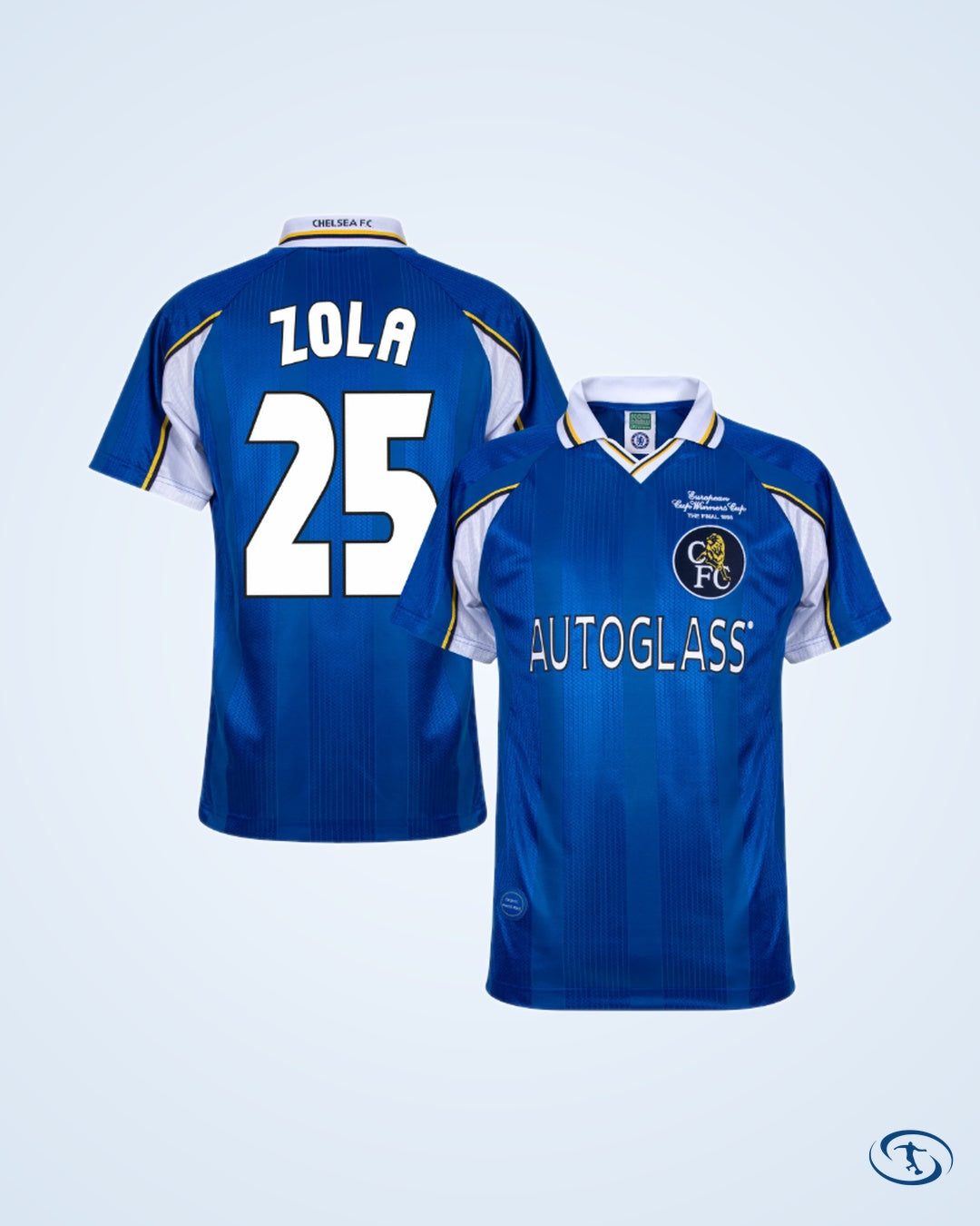 Score Draw Chelsea Retro Home ECWC Flo 19 Shirt 1998-1999 (Retro Flex Printing) - Men's