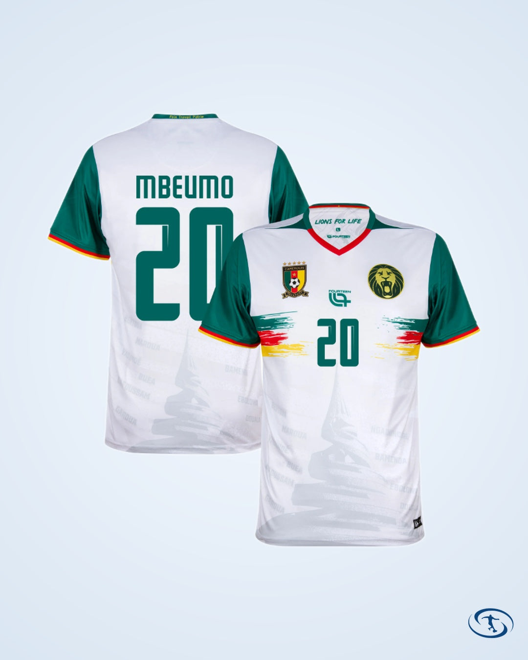 14Fourteen Cameroon 3rd Mbeumo 20 Shirt 2025-2026 (Fan Style Printing) - Men's