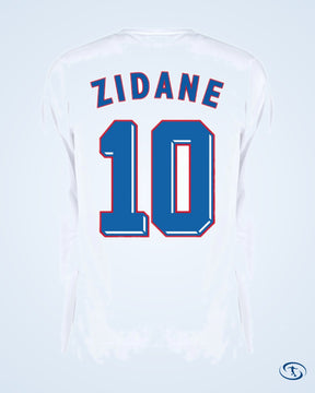 France 1998 Zidane 10 Retro L/S T-shirt - White - Men's