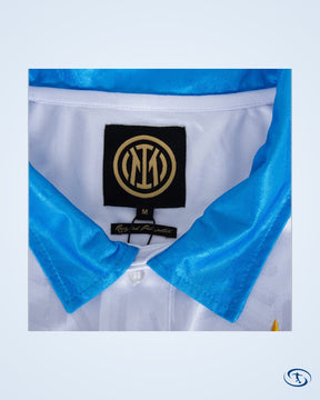Inter Milan Away No.10 (Bergkamp) Retro Shirt 1993-1994 (Retro Flock Printing) - Men's