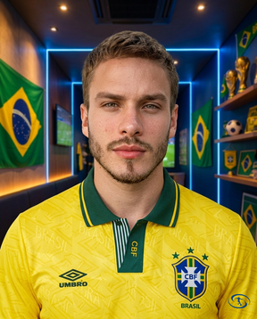 Camisa Seleção Brasileira Retrô Home 1991/93 Torcedor Nike Masculina - Amarelo - Badge Close-Up | Sant Sport