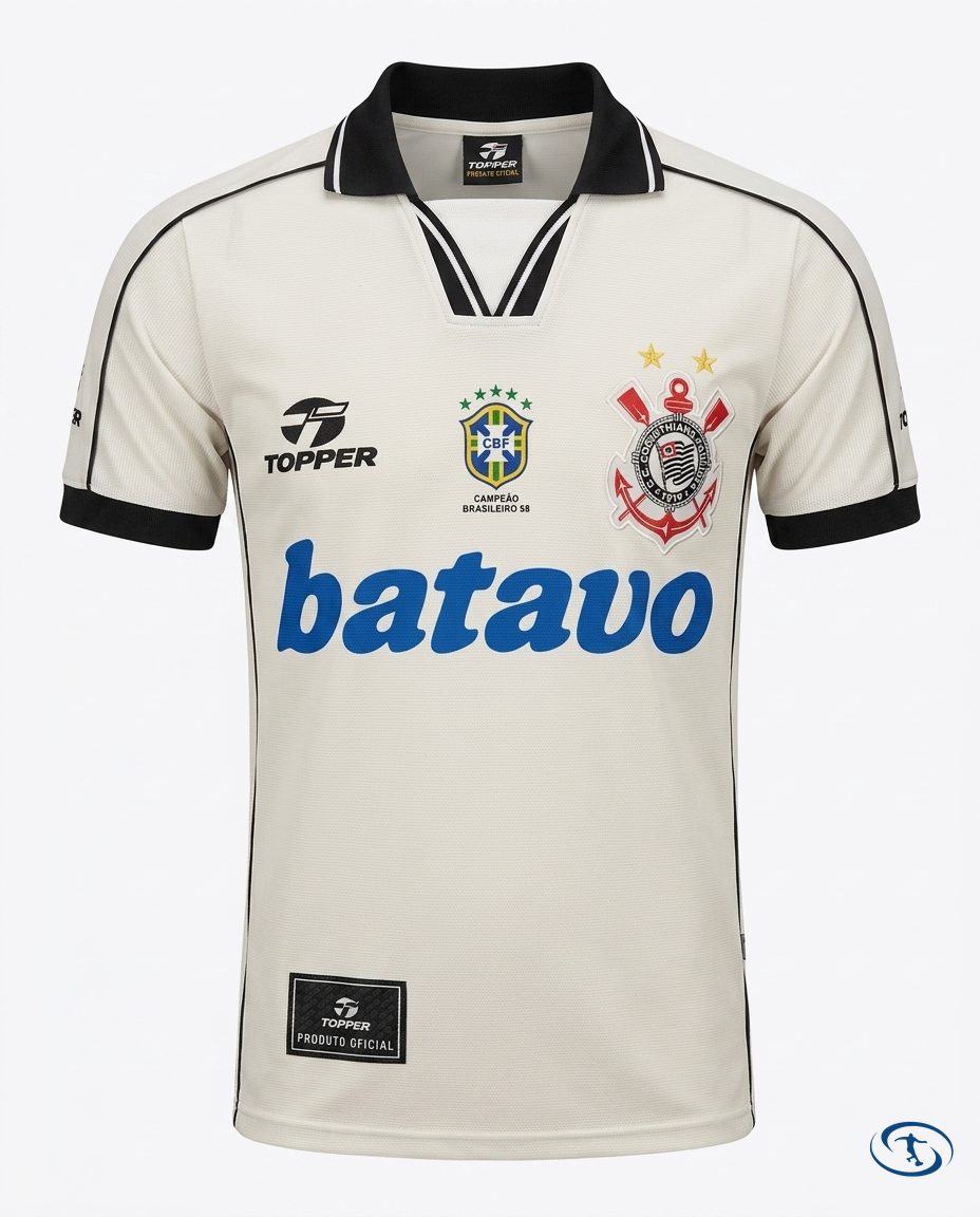 Corinthians Jersey Retro Batavo I 99/00 - White - Packshot | Sant Sport